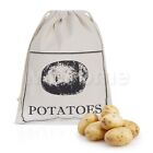 Potato Storage Bag 100% Cotton Keeps Fresh Vegetable Drawstring Closure Kitchen