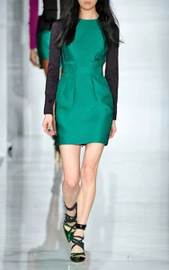 ANTONIO BERARDI Color Block Silk Scuba Zip Dress 44 8 Green Fuchsia NWT $2090 - Picture 1 of 14