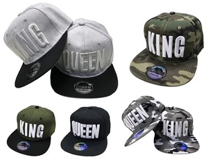 KING & QUEEN SNAPBACK SET CAP CAPPY HAT TRUCKER BASECAP USA SPORT NEW - Picture 1 of 75