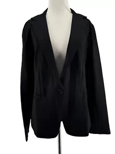 Blazer para mujer Betabrand clásico negro elástico manga larga un botón talla grande - Imagen 1 de 5
