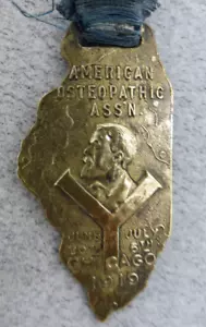 1919 Badge Chicago American Osteopathic Assn AM. Badge Co 2.25" High - Picture 1 of 5