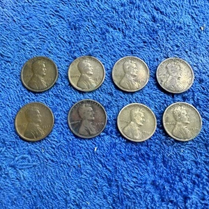 RARO!! Lotto di 8 penny di grano Lincoln 1918 senza marchio di zecca - Foto 1 di 10