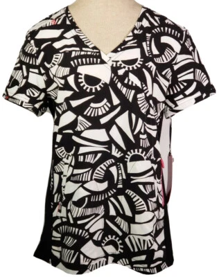 Koi Lite Philosophy Womens Small Scrub Top Geo Inception Slim Fit #316PR, NWT - Image 1 of 4