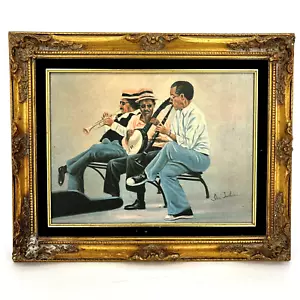 Artista afroamericano pittore Ida Jackson musicisti jazz litografia su tela - Foto 1 di 14