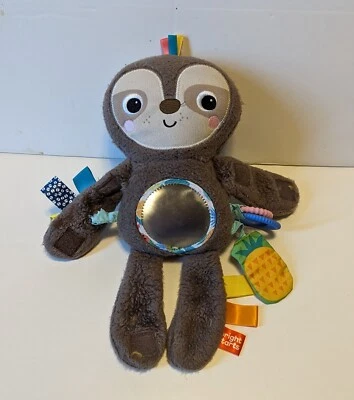"Juguete de actividad Brights Starts Sloth de 10"" bebé mordedor amoroso arrugado animal de peluche"  Foto 1 de 4