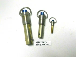 3 Stück, Kwik Entriegelungsstifte, SS & Cad., 5/16, 3/4", 1" Durchmesser, Button Top (ASRT18/3) - Bild 1 von 2