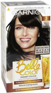 Garnier Belle Color Permanent Hair Colour 3 Natural Intense Dark Brown - Picture 1 of 1