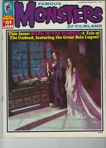 ¡FAMOSOS MONSTRUOS DE FILMLAND #61 9,8 CASI NUEVO/COMO NUEVO+ 1970 LUGOSI/MARCA DEL VAMPIRO! - Imagen 1 de 2