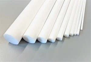 Plastic PTFE Teflon White Round Rod Bar 4 5 6 8 10 30 mm Dia Various Lengths - Picture 1 of 8