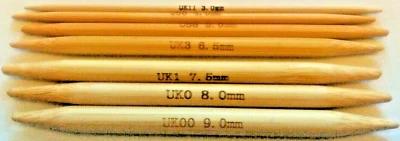 set of 8 x 13cm bamboo cable needles 9mm 8mm 7mm 6mm 5mm 4mm 3mm 2.75mm - Image 1 of 2