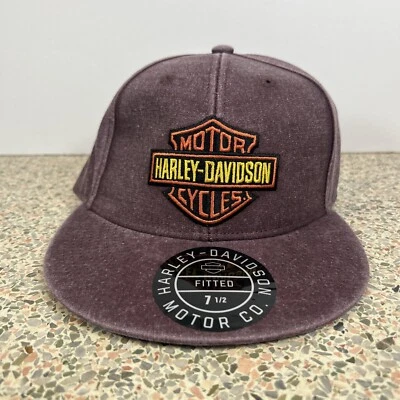 Gorra de béisbol Harley Davidson tejida marrón lavado para hombre talla 7 1/2 Foto 1 de 4