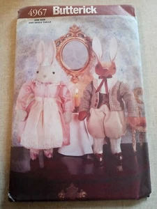 UNCUT Vintage Butterick Sewing Pattern 5450 Bunny Rabbit Dolls Couple 1997 - Picture 1 of 3