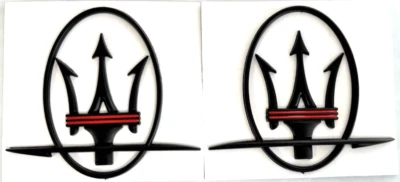 RBLACK 2 SIDE REAR EMBLEM REPLACEMENT FOR MASERATI GHIBLI QUATTROPORTE LEVANTE - Image 1 of 3
