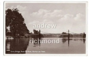 Burton On Trent Postkarte Fährbrücke vom Fluss 1920er Echtfoto Staffordshire - Bild 1 von 2