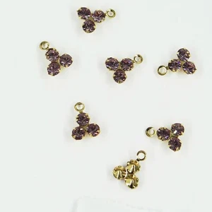 S8 LA *** 6 sertis dorés TRÈFLES 6mm (3 strass Swarovski PP24)  LIGHT AMETHYST - Picture 1 of 1