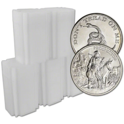 100 piezas. Ronda de plata de 1 oz - mercado secundario marca aleatoria - .999 (5 tubos de 20) Foto 1 de 4