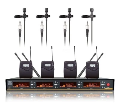 Four Lapel/Lavalier UHF Wireless Microphones, For Sennheiser Stage Performance - Image 1 of 3