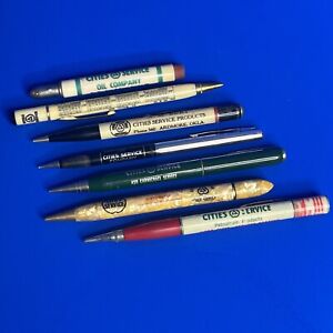 Vintage CITIES SERVICE Mechanical Pencils and Pens Advertising Samples Lot of 7
