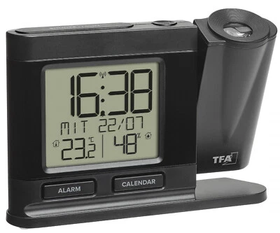 TFA 60.5017.01 Projektionswecker digital Temperatur Luftfeuchte Funkwecker DCF - Bild 1 von 4