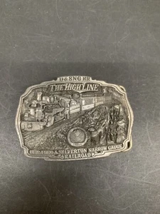 Durango & Silverton High Line Steam Locomotive Train C + J Belt Buckle 1986 USA - Picture 1 of 9