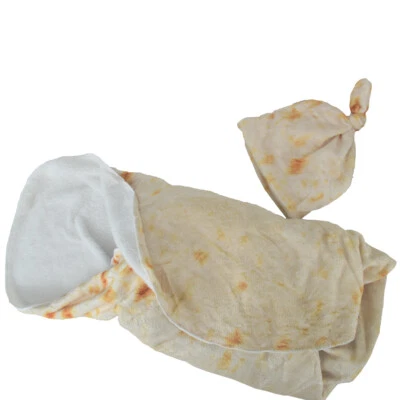 Super Soft Baby Burrito Swaddle Blanket Newborn Tortilla Wrap with Hat - Image 1 of 4