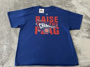Majestic Chicago Cubs Men’s 2XL MLB 2016 NL Champs Raise The Flag T-Shirt Blue - Picture 1 of 7