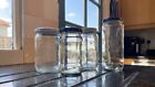 Various glass jars with lids 5-6.5” tall £1.45 for 4