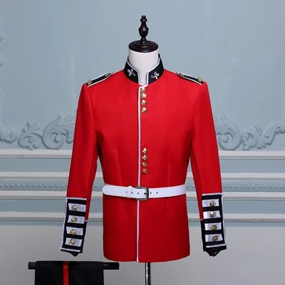 Men Retro British Uniform Royal Guard Soldier Costume Tunic Cosplay Fancy Dress - Image 1 of 4