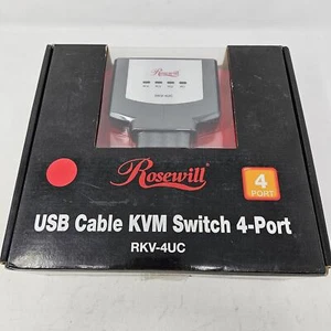 Rosewill 4 puertos conmutador puerto RKV-4UC VGA y pantalla multiplataforma video remoto - Imagen 1 de 3