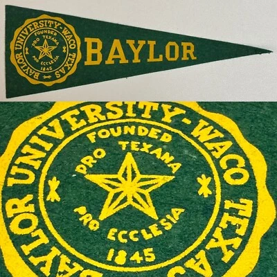 1950s Baylor Bears Waco Texas University MINI Pennant 3.5x9.5 Inch - Image 1 of 4