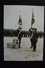 Military Photo Lancashire Fusiliers Regiment Colour Party on Parade