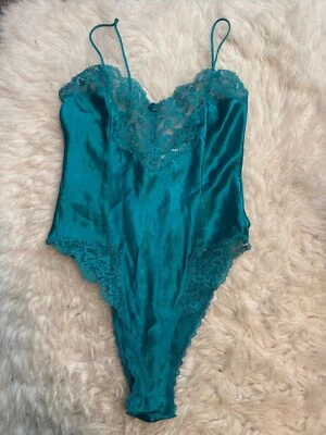 NWT NOS Cacique Womens Size M Teal Bodysuit Lingerie  - Image 1 of 4