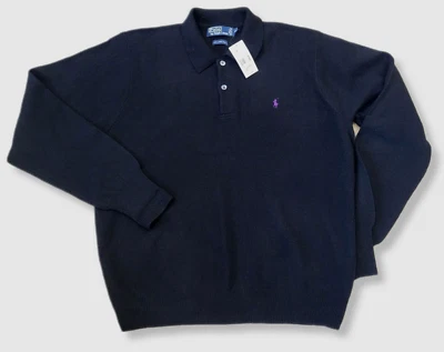 Nuevo con etiquetas Suéter Vintage Polo Ralph Lauren Para Hombre Lana Corderos Cuello - Talla XL Foto 1 de 4