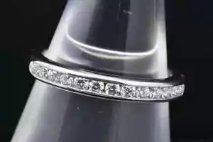 Tiffany Co Wedding Band Ring 13P Diamond PT950 Size(US) 4 Women Jewelry #00094 - Picture 1 of 4