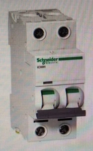 Schneider ACTI9 iC60H MINIATURE CIRCUIT BREAKER 2-Poles 415V C-Curve- 10A Or 16A - Picture 1 of 3