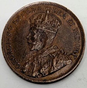 1917 Bronze Canadian Large Cent Coin BU+ One-Cent Canada Uncirculated 1c - Picture 1 of 2