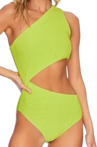 NEW BEACH RIOT LIME PUNCH CELINE RIBBED ONE PIECE SWIMSUIT FREE PEOPLE SIZE XS - Picture 1 of 7