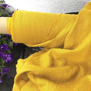 Dandelions Sunflower Yellow Linen Fabric by the Yard | Dressmaking & Curtains - Picture 1 of 59