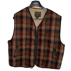 Vintage Woolrich Vest XL Wool Sherpa Lined Hunting Plaid Full Zip Mens - Picture 1 of 3