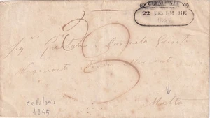 1843 GRIECHENLAND CEFALONIEN nach MALTA Steuer 5d selten gesehen - Bild 1 von 1