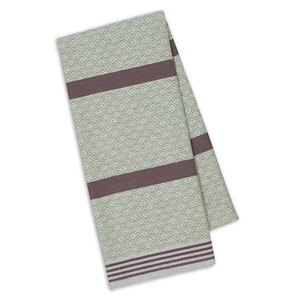 Dish Towel | Sage & Grape Diamond Pattern | Cotton | 18x28 | Design Imports NEW - Picture 1 of 1