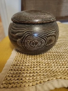 Vintage - Japanese- Go Board Game Handcrafted Wooden Bowl For Go Stones (inc) - Picture 1 of 7