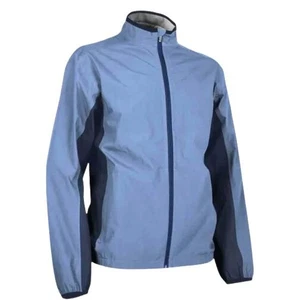 NEW Sun Mountain MEDIUM Golf Monsoon Full-Zip Waterproof Rain Jacket BLUE - Picture 1 of 3