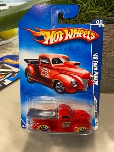 2009 Hot Wheels #164 Modified Rides 8/10 '40 FORD PICKUP Red Variant w/5Sp-Vari - Picture 1 of 1
