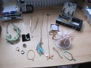 Konvolut Schmuck Echtschmuck 925 Silber und Modeschmuck Ketten Ringe - Bild 1 von 20
