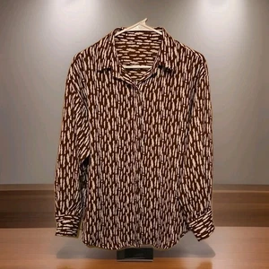 Women's Dress Shirt Size Medium Blouse Long Sleeve Top Button Up Collared Neck - Picture 1 of 9
