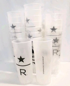Starbucks Reserve Frosted Plastic VENTI Reusable 24 oz Cups No Lid Lot Of 20 - Bild 1 von 5