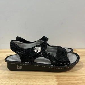 Alegria Beckie Waverly Damen-Freizeitsandale Größe 9,0 schwarz geprägtes Veloursleder - Bild 1 von 9