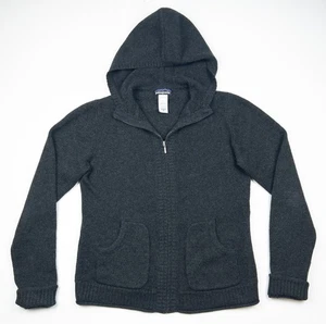 Patagonia Cashmere Hoody Women's Medium Full Zip Hooded Dark Gray Sweater 50790 - Picture 1 of 13