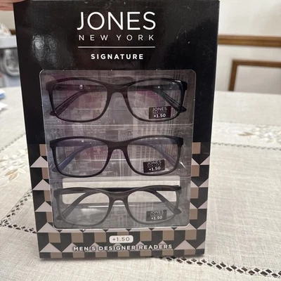 3 Pares de Gafas de Diseñador para Lectores de Firma Jones New York para Hombres +1.50 Multicolor Foto 1 de 4